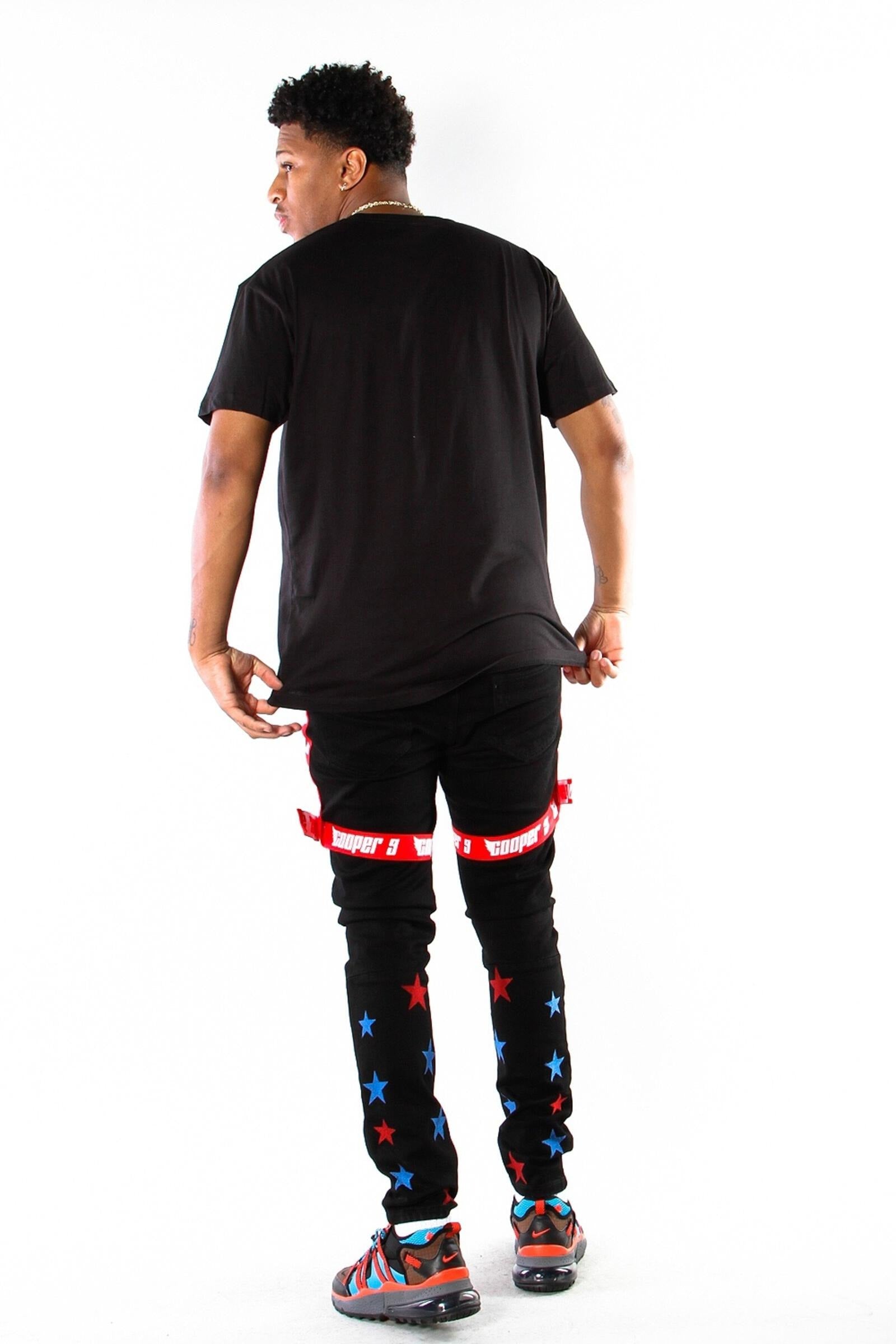 MEN'S 506 "STAR" JEANS (BLACK/BLUE/RED)