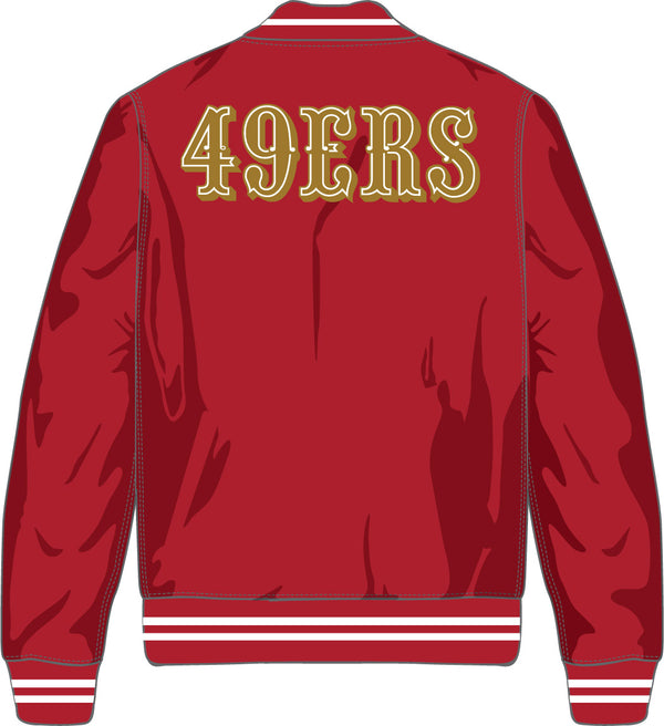 MEN'S SAN FRANCISCO 49ERS 4TH AND INCHES SATIN PULLOVER (RED)