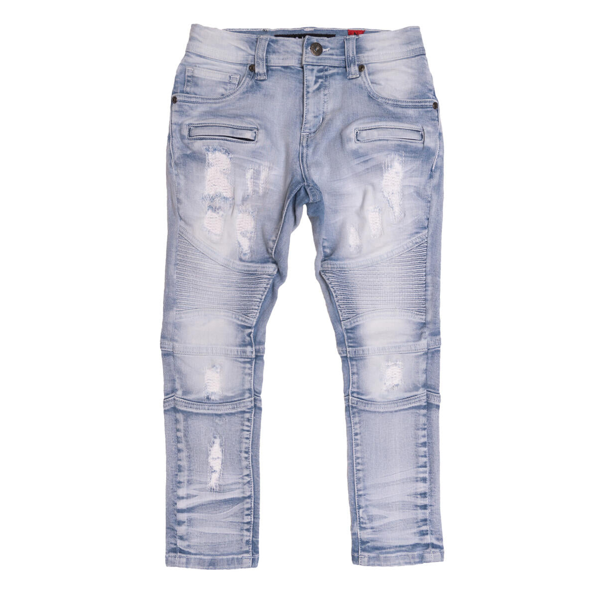 KIDS MAKOBI RICK BIKER JEAN (LIGHT WASH)