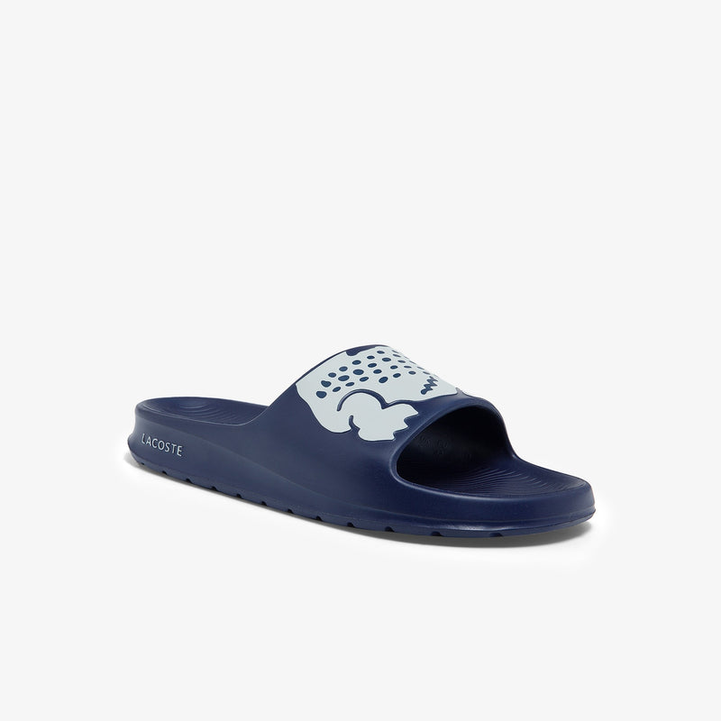 MEN'S LACOSTE CROCO 2.0 SYNTHETIC SLIDES (NAVY/WHITE)