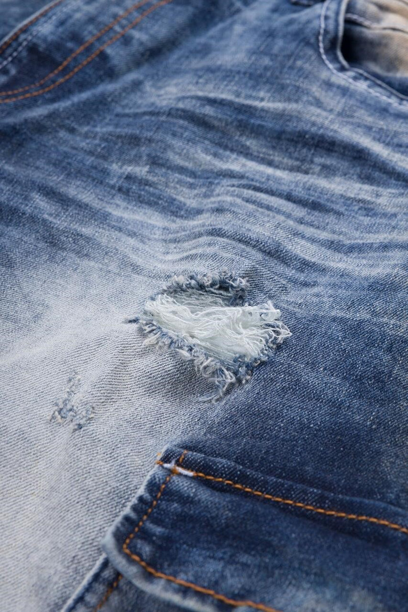 JONAS | MEN'S DENIM CARGO JEAN WITH STAIN (NAVY)