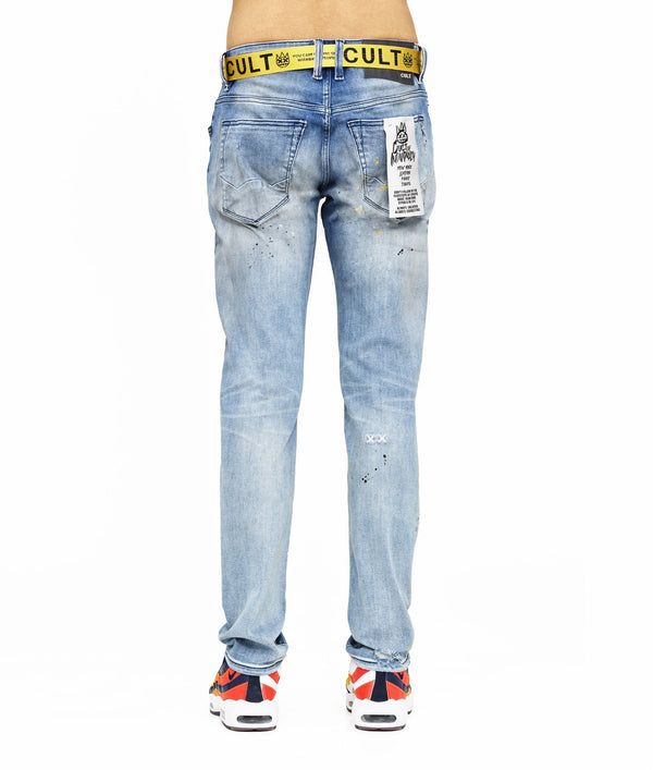 MEN'S ROCKER SLIM BELTED STRETCH JEAN (VAPOR)