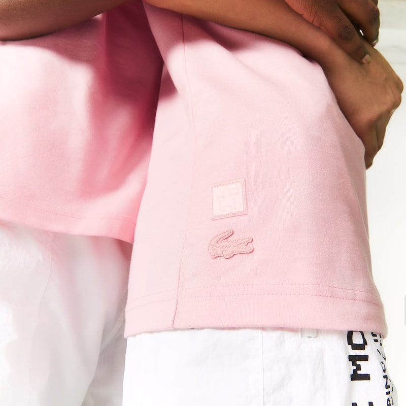 MEN'S LACOSTE X MINECRAFT PRINT ORGANIC COTTON T-SHIRT (PINK)