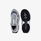 MEN'S LACOSTE L-GUARD BREAKER TEXTILE AND SUEDE TRAINERS (LIGHT GREY/BLACK)