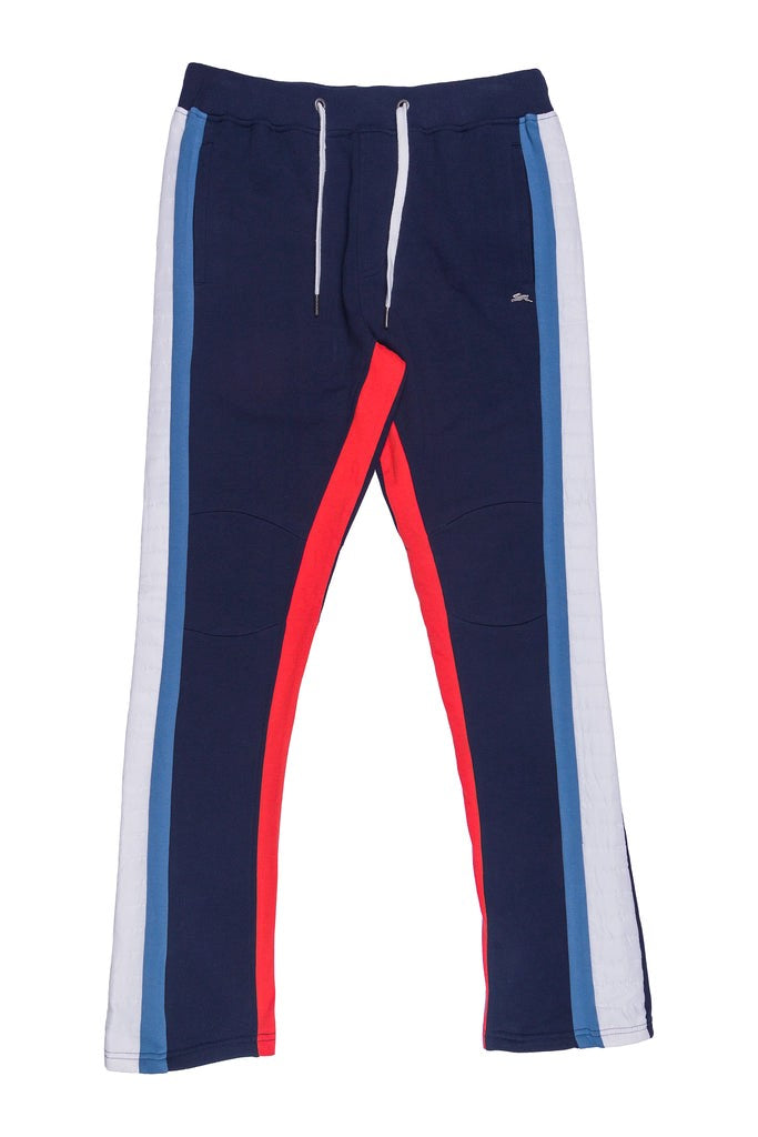 LARRY | MEN'S COLOR BLOCKED FLEECRE JOGGER (INDIGO)