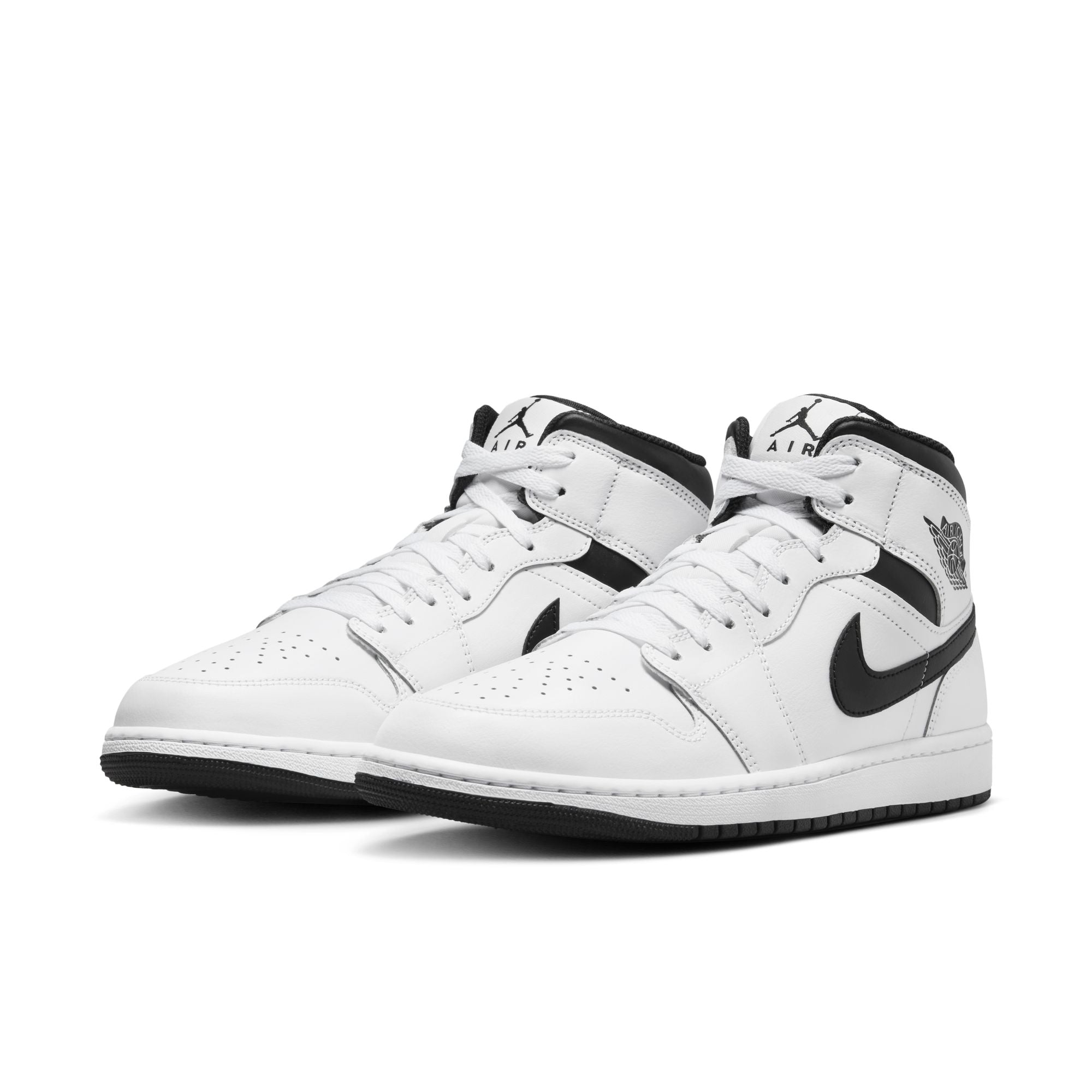 MENS AIR JORDAN 1 MID (WHITE/BLACK)