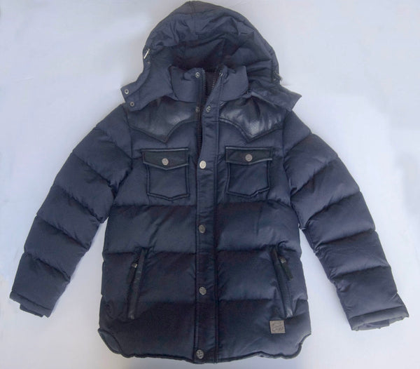 KID'S LEONINE CLASSIC PUFF JACKET WITH HOOD (NAVY)