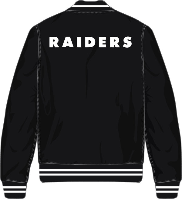 MEN'S OAKLAND RAIDERS 4TH AND INCHES SATIN PULLOVER (BLACK)