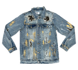 Men's DNA Patch With Crystals Jean Jacket