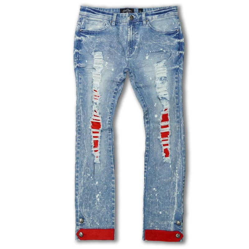 MEN'S FROST SHREDDED JEANS W/ CORD LAYER