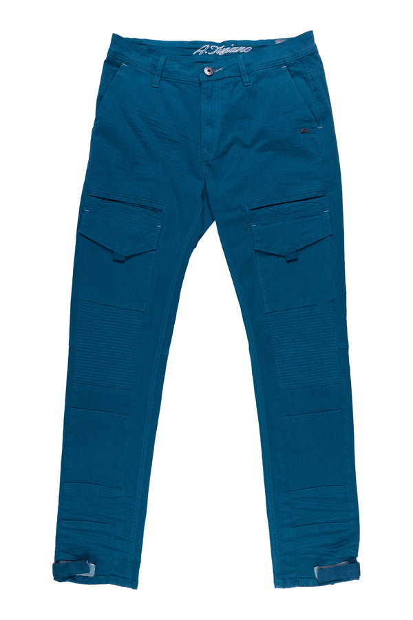 MICHAEL | MEN'S STRETCH TWILL CARGO JEAN (DARK TEAL)