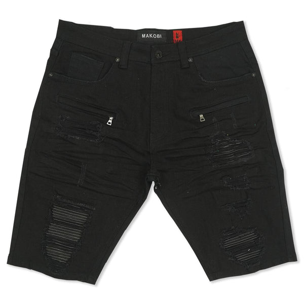 Men's Shredded Shorts (Black/Black)