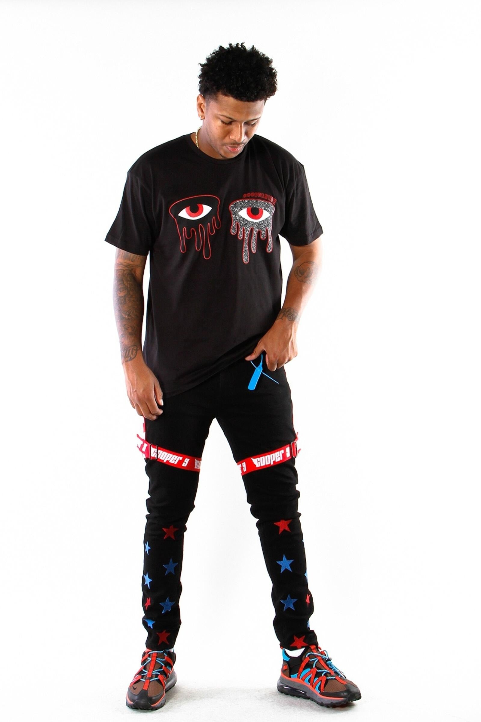 MEN'S 506 "STAR" JEANS (BLACK/BLUE/RED)