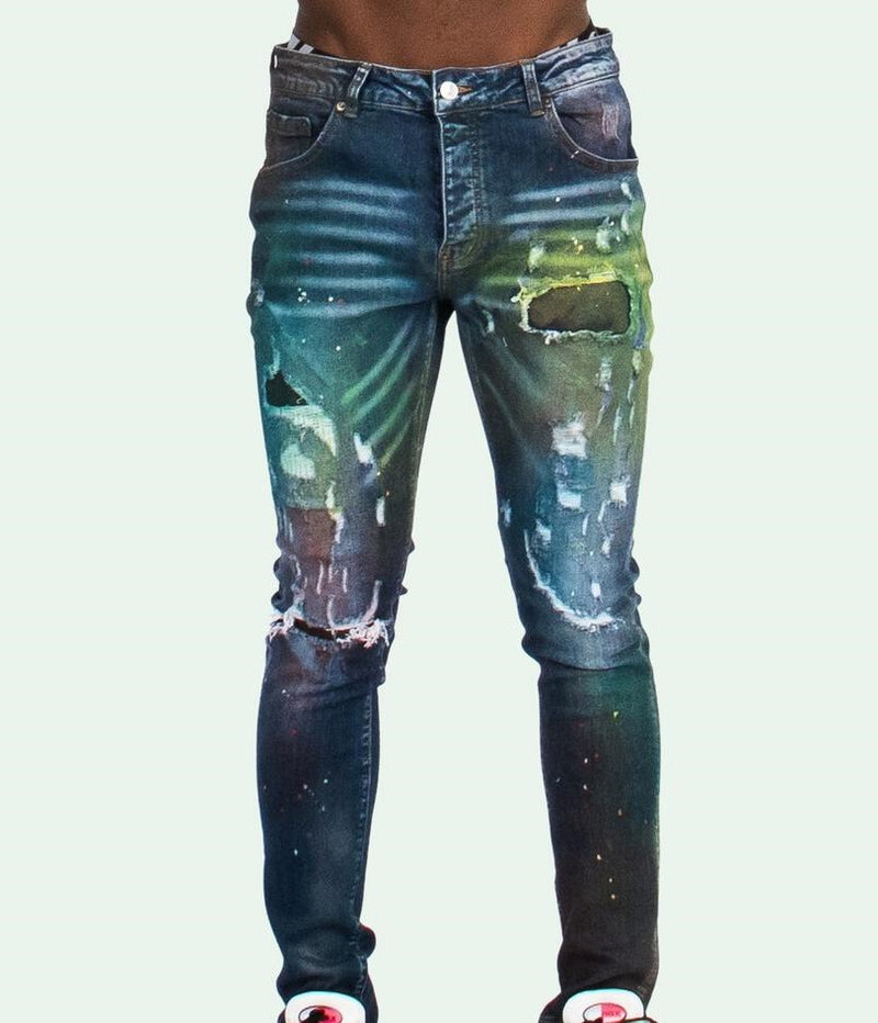 MEN'S SPRAY PAINT DENIM JEAN