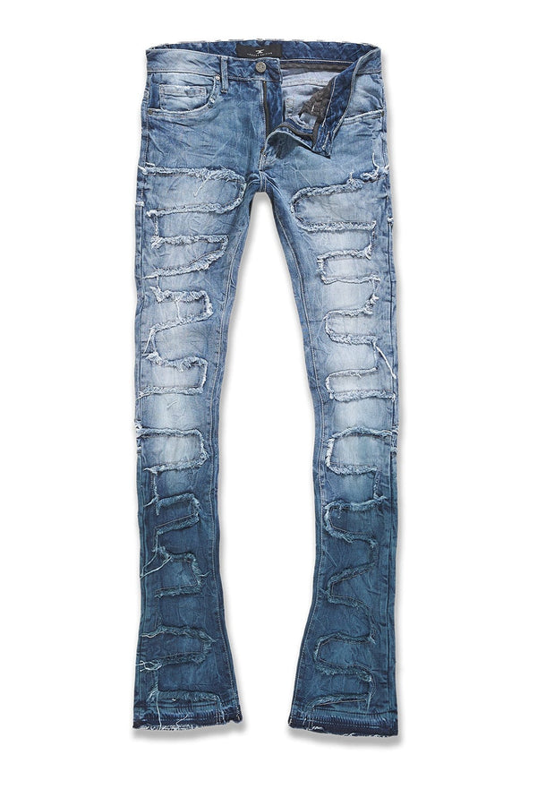 MENS JORDAN CRAIG MARTIN FIT PYTHON STACKED DENIM (BLUE WAVE)