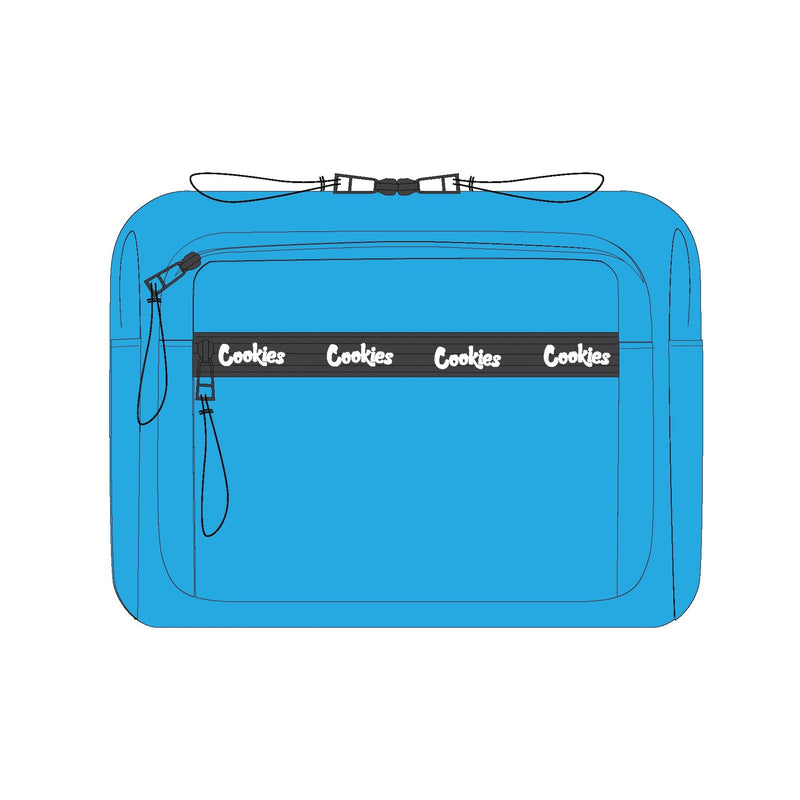 CHARTER SMELL PROOF NYLON MULTI-POCKET SHOULDER BAG W/ REMOVABLE PHONE CASE (COOKIES BLUE)