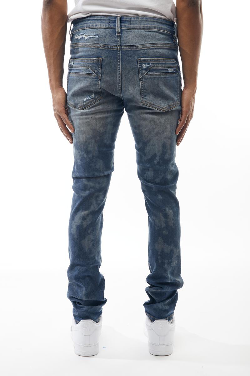 MENS M. SOCIETY RIP & REPAIR JEAN (BLIZZARD)