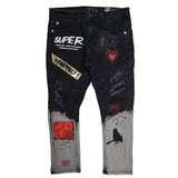 KID'S KLEEP PREMIUM DENIM JEAN WITH HEAVY PATCH WORK (SEDONA)