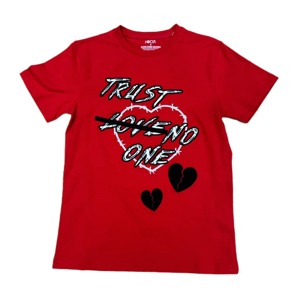 MENS FOCUS TRUST NO ONE T-SHIRT (RED)