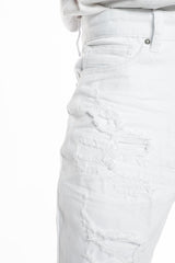 MEN'S SMOKE RISE RIP & REPAIR STACKED FLARE FASHION JEAN (WHITE)