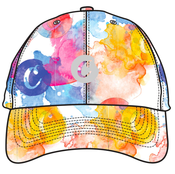 LANAI COTTON CANVAS CUSTOM ALLOVER PRINT DAD HAT W/ EMBROIDERED C-BITE LOGO (WHITE)