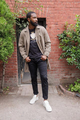 EDISON | MEN'S WOOL BLEND MILITARY JACKET (CHAMPAGNE)