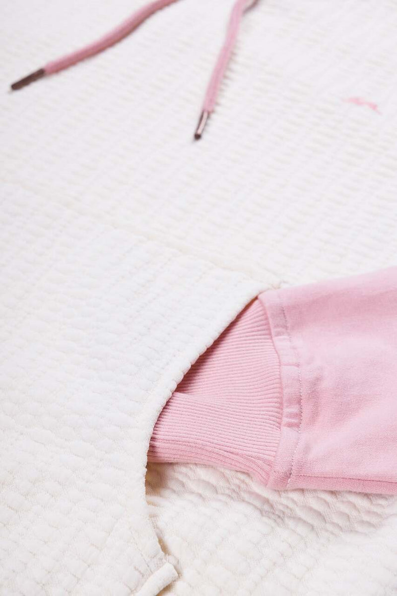 HAMPTON | MEN'S FRENCH TERRY COLOR BLOCKED HOODIE (ROSE)