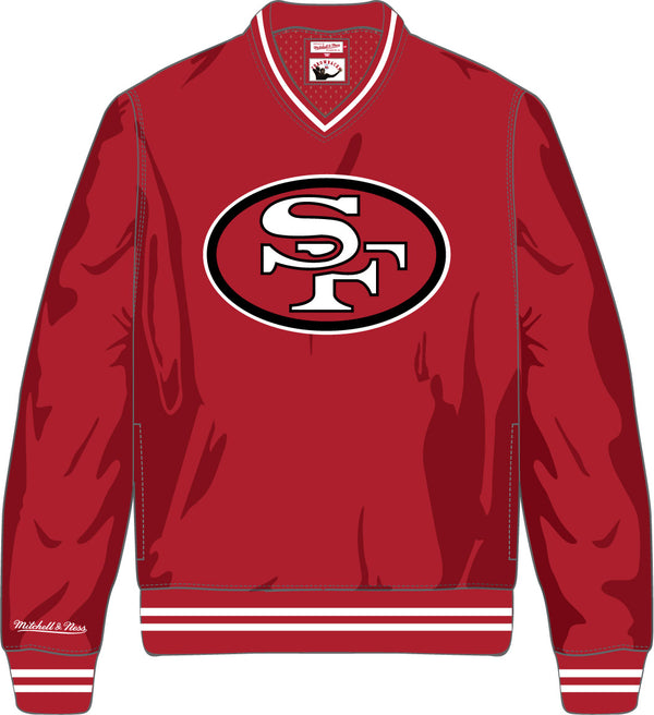 MEN'S SAN FRANCISCO 49ERS 4TH AND INCHES SATIN PULLOVER (RED)