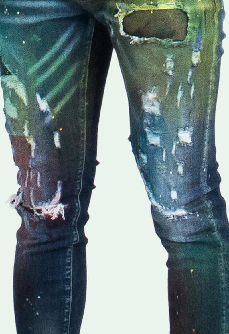 MEN'S SPRAY PAINT DENIM JEAN