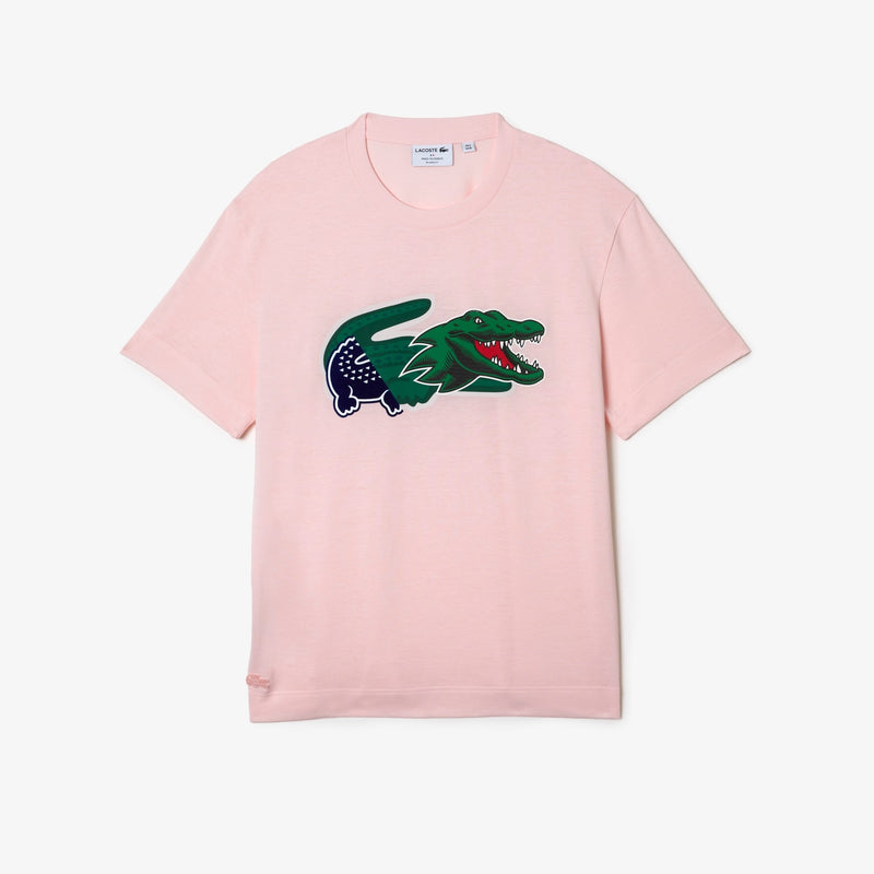 MEN'S HOLIDAY RELAXED FIT OVERSIZED CROCODILE T-SHIRT (PINK)