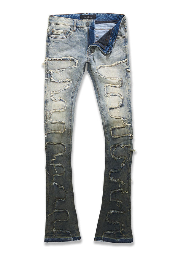 MENS JORDAN CRAIG MARTIN FIT PYTHON STACKED DENIM (SUNSET)
