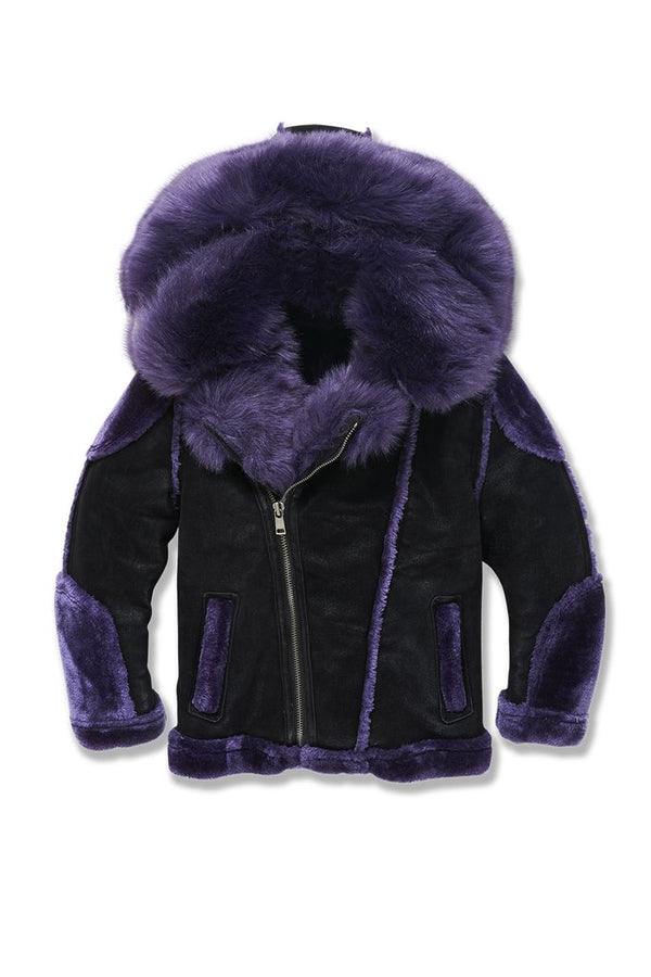 KID'S JORDAN CRAIG EL JEFE SHEARLING MOTO JACKET (BLACK IRIS)