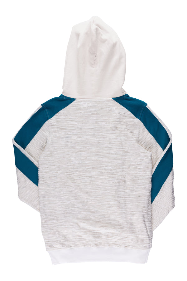 DAVID | MEN'S LONG SLEEVE COLOR BLOCKED HOODIE (CREME)