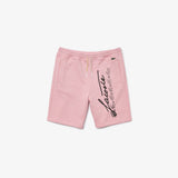 MEN'S LACOSTE SIGNATURE PRINT COTTON FLEECE SHORT (PINK)